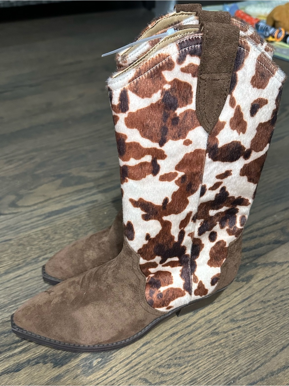 Dolce Vita Brown Cowhide-Print Korbella Western Boots - Women
